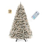7 5ft Snow Flocked Pre-lit Full Artificial Christmas Tree With Remote Control