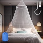 Mosquito Net For Bed  Large White Bed Canopy For Girls  Hanging Bed Lace Flower