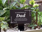 Garden Stake Outdoor Dad Memorial Plaque Grave Marker Cemetery Black White
