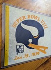 Minnesota Vikings Nfl Football Pennant Large Vtg 1974 Super Bowl Viii Houston Tx