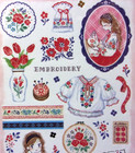 Gaia Nostalgic Memory Girly Embroidery Design Flower Sticker Sheet Made In Japan