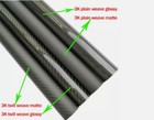 2pcs Od12mm-35mm Thick 3mm 3k Carbon Fiber Tube Plain twill Weave 500mm Length