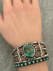 Old Vintage Native American Navajo Royston Turquoise Sterling Bracelet 41g 6 75