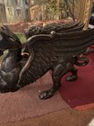 Vintage Griffin Victorian Heavy Cast Iron Doorstop  Bookend  Garden 