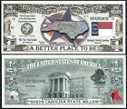 North Carolina State Million Dollar W Map  Seal  Flag  Capitol - Lot Of 10 Bills