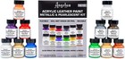 Angelus Metallic And Pearlescent Acrylic Leather Paint Kit 1oz 12 Color Set