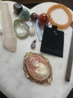 Witch Casket Lot Of Crystals  Box  Sage Bundle  Jewelry   Spellcraft Book   More