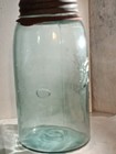 Vintage Tripple L Ball Perfect Mason Blue Quart Jar With Zinc Lid