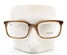 Prada Eyeglasses Vpr 16u Glasses Brown Horn Silver 53-19-145 With Case