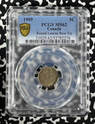 1909 Canada 5 Cents Pcgs Ms62 Lot g327 Silver  Nice Unc  Round Leaves  Bow Tie