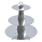  3-tier Cupcake Stand  Cardboard Cupcake Tower  Dessert Cup Cake Stand 1 Silver