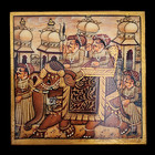 Old Vintage Carved Hand Painted Persian Mughal Miniature Painting Box