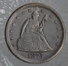 1875-s 20c Twenty Cent Piece Liberty Seated Almost Uncirculated Au   Some Marks