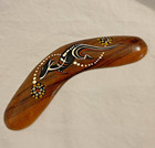 Small Boomerang Wooden Hand Painted Aboriginal Art Australian Souvenir 8 