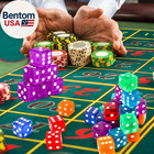 36 Piece 19mm Casino Style Craps Dice Sets Acrylic Translucent D6 Dice Bulk Squa