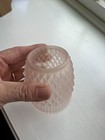 Vintage Satin Frosted Pink Glass Diamond Point Fairy Lamp Top