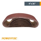 Powertec 4 X 36  Sanding Belt 80 Grit 10pcs Aluminum Oxide Sandpaper 110680