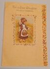 Vintage Thanksgiving Card  Girl Picking Flowers  Ginny 7  Used