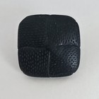 Vintage Shank Buttons Black Woven Faux Leather Coat 2 Buttons Pieces 20 Mm