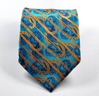 New Fashion Paisley Blue Gold Jacquard Woven Silk Men s Wedding Tie Necktie