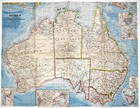 1963-9 National Geographic Map Australia Straya Brisbane Perth September B a 