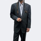 Vintage 90s Reed St James Pinstripe Suit Mens 44 40x30 Charcoal Usa