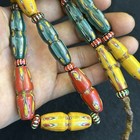 Wonderful Ancient Multicolor Phoenician Mosaic Glass Large Beads Necklace