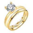 Envy Wedding Ring Set By Ginger Lyne Cz Sterling Silver Engagement Ring And B   