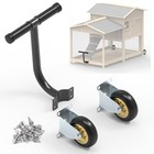 Portable Chicken Coop Wheels Kit - 2 Pack 4  Caster Wheels   Lifting Handle For
