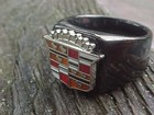 1950s Cadillac Crest Black Chrome Ring  8 Nos Hi- Quality Class Unique