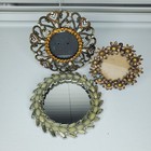 Small Decorative Ornate Metal Rhinestone Picture Frames Vintage Lot Of 3