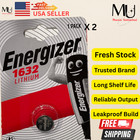 2x Pack Energizer Cr 1632  Ecr1632 Fresh Stock Lithium 3v Battery Exp Date 2034 