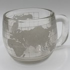 Vtg Nestle Earth Globe World Etched Clear Glass 4 Mugs Cups Glassware Drinking
