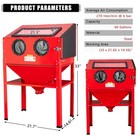 60 Gal Sandblaster Cabinet Bench Top Sand Blaster Large Blast Garage Red