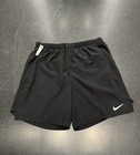 Nike Men s Black Athletic Shorts L Polyester Drawstring Elastic Waist Pockets