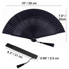 Silk Folding Fan  Bamboo Wood Hand Fan Japanese Vintage Retro Style Handmade
