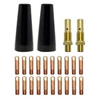 24 Pcs Flux Core Gasless Nozzle Tips Kit  Compatible With  030  And  035  Tips