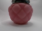 Consolidated Glass Company Pink Quilted Biscuit Jar With Silverplate Lid Antique
