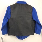 Jonathan Strong Dress Shirt Vest Tie Blue Black 2 Toddler Nwt