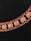 Vintage Monet Pink Opal   Rhinestone Collar Necklace