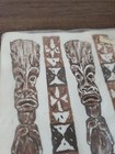 Vintage Tiki Pole Design Hawaiian Party Napkin Tropical 70s Made In Hawaii