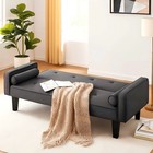 72  Futon Sofa Bed Upholstered Folding Couch Modern Twin Size Removable Armrests
