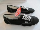 Vans Authentic Shoes Black white     Unisex Classic Canvas Size Women 7 5 b 6 New