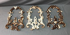 Antique Vtg 3 Pieces 9x14 Decorative Cast Iron Garden Fence Section Old 1256-25b