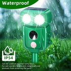 Upgraded Solar Ultrasonic Animal Repellent Dog Cat Skunk Deer Raccoon For Garden