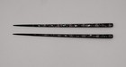 Japanese Black Laquerware Chopsticks Abalone Shell Mother Of Pearl Inlays 9 
