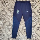 Brazil Cbf Soccer Nike Dri-fit Slim Fit Training Pants Men Medium Navy Blue Nwot