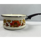 Sanko Saucepan 1 5 Qt Country Flowers  No Lid  Pot Enamelware Porcelain 1970