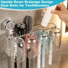 Toothbrush Holders Bathrooms Wall Mount Toothpaste Dispenser   4 Cups