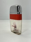 Vu - Lighter Full Size Clear   Red With A Fishing Fly Inside  -very Nice  i1417 